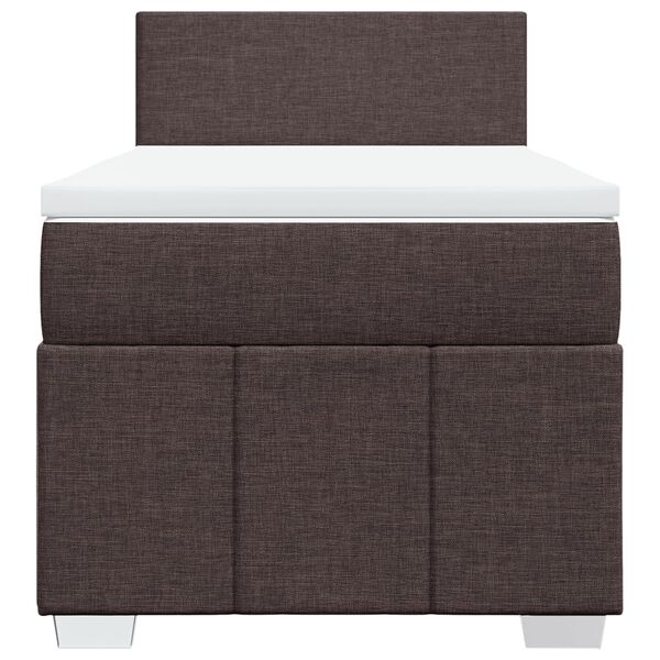 vidaXL Cama com molas/colch&atilde;o 90x190 cm tecido castanho-escuro