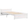 vidaXL Estrutura cama pequena solteiro 75x190 cm madeira maci&ccedil;a branco