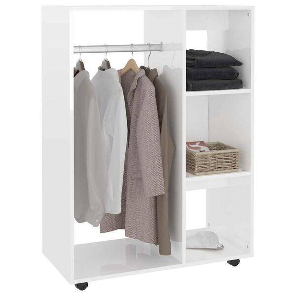 vidaXL Roupeiro 80x40x110 cm derivados de madeira branco brilhante
