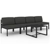 vidaXL 5 pcs conjunto lounge jardim com almofad&otilde;es alum&iacute;nio antracite
