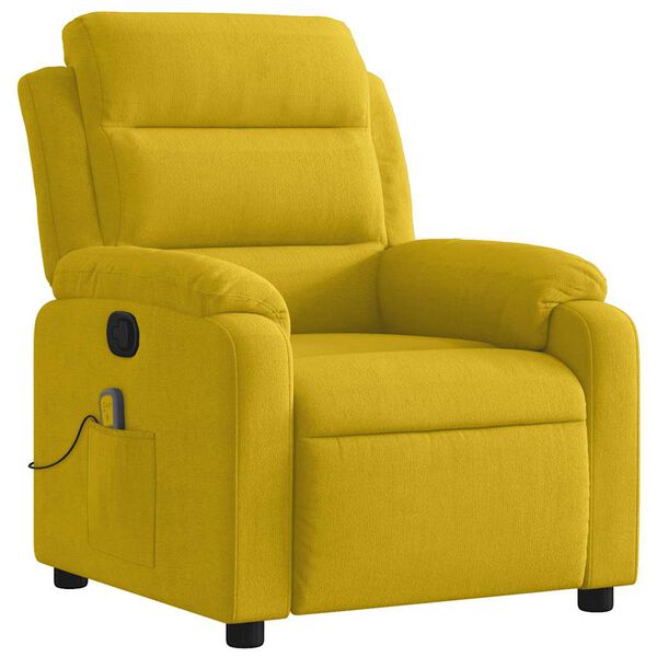 vidaXL Poltrona de massagens reclin&aacute;vel veludo amarelo