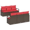 vidaXL Conjunto de Sof&aacute; de Jardim 7 pcs Bege e Vermelho vime PE
