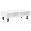 vidaXL Mesa Lateral com Rodas Branco 90 x 50 x 30 cm