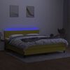 vidaXL Cama box spring c/ colch&atilde;o e LED 180x200 cm tecido verde
