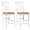 vidaXL Bancos de bar com almofad&otilde;es 2pcs madeira de seringueira maci&ccedil;a