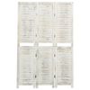 vidaXL Biombo com 3 pain&eacute;is 105x165 cm madeira branco antigo
