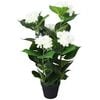 vidaXL Planta hort&ecirc;nsia artificial com vaso 60 cm branco