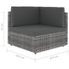 vidaXL 10 pcs conjunto lounge de jardim c/ almofad&otilde;es vime PE cinzento