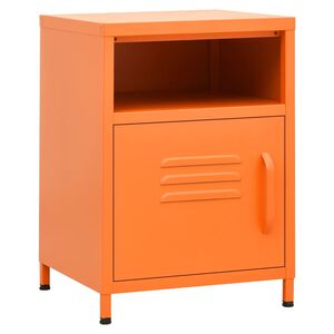 vidaXL Mesa de cabeceira 35x35x51 cm a&ccedil;o laranja