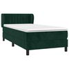 vidaXL Cama com molas/colch&atilde;o 90x200 cm veludo verde-escuro