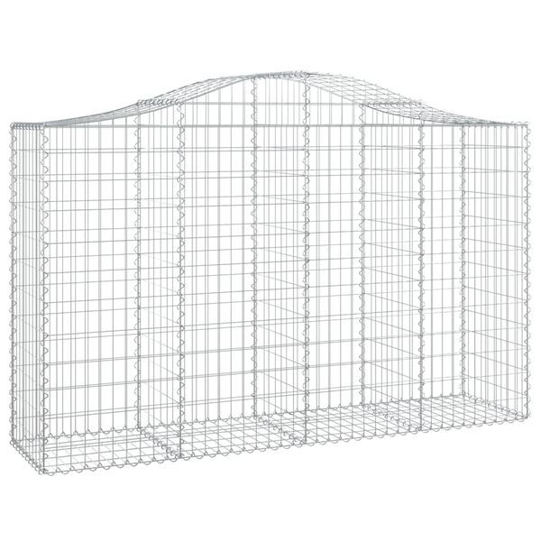 vidaXL Cestos gabi&atilde;o arqueados 25pcs 200x50x120/140 ferro galvanizado