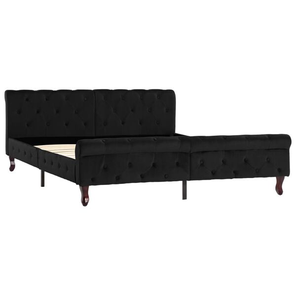 vidaXL Estrutura de cama 160x200 cm veludo preto