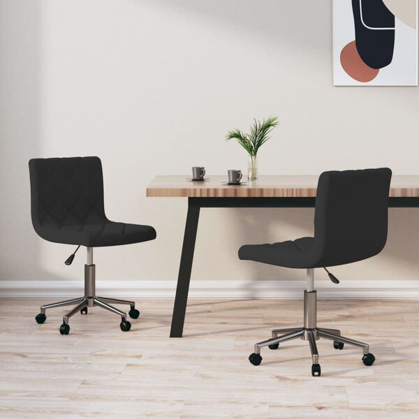 vidaXL Cadeiras de jantar girat&oacute;rias 2 pcs veludo preto