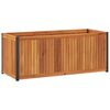vidaXL Vaso/floreira de jardim 110x45x44 cm ac&aacute;cia maci&ccedil;a e a&ccedil;o