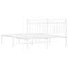 vidaXL Estrutura de cama com cabeceira 140x190 cm metal branco