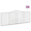 vidaXL Cestos gabi&atilde;o arqueados 6pcs 400x30x140/160cm ferro galvanizado