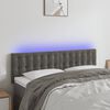 vidaXL Cabeceira de cama c/luzes LED veludo 144x5x78/88cm cinza-escuro