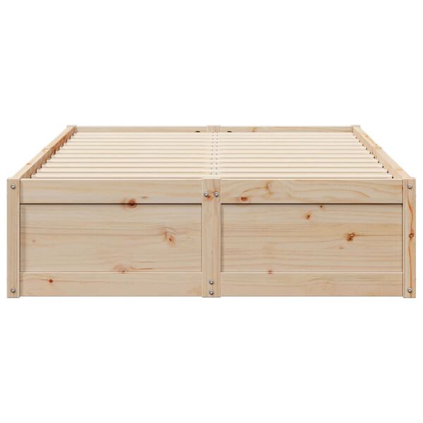 vidaXL Cama sem colch&atilde;o 135x190 cm madeira de pinho maci&ccedil;a