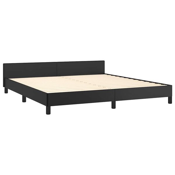 vidaXL Estrutura cama c/ cabeceira sem colch&atilde;o 160x200 cm preto