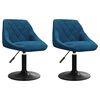 vidaXL Cadeiras de jantar girat&oacute;rias 2 pcs veludo azul