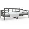 vidaXL Sof&aacute;-cama 90x190 cm madeira de pinho maci&ccedil;a cinzento
