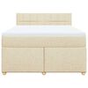vidaXL Cama com molas/colch&atilde;o 140x190 cm tecido cor creme