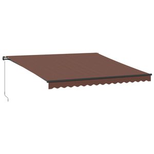 vidaXL Toldo retr&aacute;til manual com luzes LED 400x350 cm castanho
