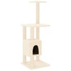 vidaXL &Aacute;rvore para gatos c/ postes arranhadores sisal 104 cm cor creme