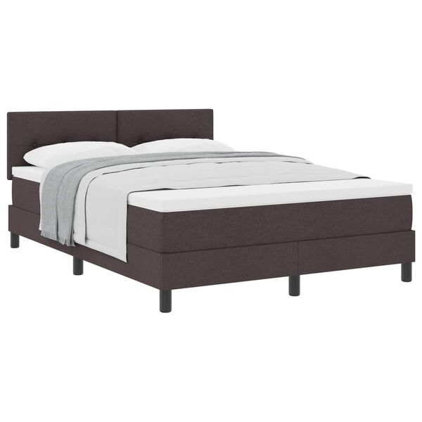 vidaXL Cama Box com colch&atilde;o Marrom Escuro 160 x 200 cm tecido