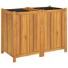 vidaXL Vaso/floreira de jardim com forro 100x50x75 cm ac&aacute;cia maci&ccedil;a