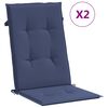 vidaXL Almofadões cadeira encosto alto 2pcs tecido azul-marinho