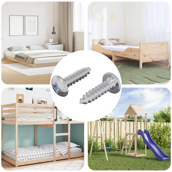 vidaXL Parafuso 2 pcs Prateado M4 x 16 mm A&ccedil;o