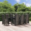 vidaXL 9 pcs conjunto de jantar p/ jardim c/ almofad&otilde;es vime PE preto