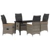 vidaXL Conjunto de Jantar para Jardim 5 unid. Cinzeto vime PE
