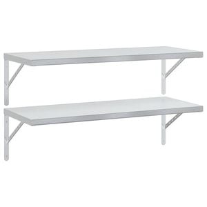 vidaXL Prateleiras de parede 2 pcs 100x40 cm a&ccedil;o inoxid&aacute;vel prateado