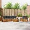vidaXL Conjunto de Sof&aacute;s para Exterior 7 pcs Natural e Antracite
