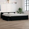 vidaXL Estrutura de cama com gavetas 135x190 cm casal preto