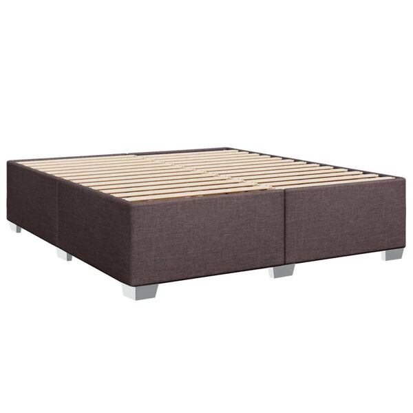 vidaXL Estrutura de cama sem colch&atilde;o 180x200 cm tecido castanho-escuro