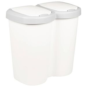 vidaXL Lixeira Branco 49,5 x 30 x 46,5 cm PP