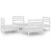 vidaXL 4 pcs conjunto lounge de jardim pinho maci&ccedil;o branco
