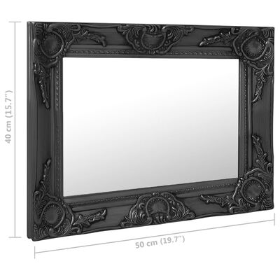 vidaXL Espelho de parede estilo barroco 50x40 cm preto