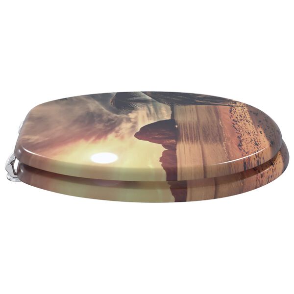 vidaXL Assento de Vaso Sanit&aacute;rio Laranja 44 x 38 cm Placa de MDF