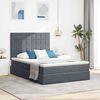 vidaXL Cama com arruma&ccedil;&atilde;o e colch&atilde;o Cinza Escuro 140 x 200 cm Veludo
