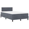 vidaXL Cama Box com colch&atilde;o Cinza Escuro 120 x 200 cm Veludo
