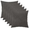 vidaXL Capa almofada 6 pcs HEERLEN Cinzento-Escuro 40 x 40 cm Veludo