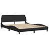 vidaXL Cama Viana com colch&atilde;o 160x200 cm couro artificial preto