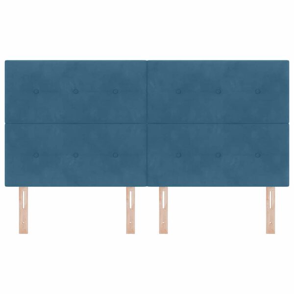 vidaXL Cabeceira com cabeceira Azul Escuro 180 cm Couro Sint&eacute;tico