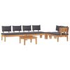 vidaXL Conjunto de Sof&aacute; de Jardim 5 unid. Marrom e Cinza