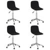 vidaXL Cadeiras de jantar girat&oacute;rias 4 pcs tecido preto