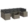 vidaXL 8 pcs conjunto sof&aacute;s de jardim c/ almofad&otilde;es vime PE cinzento